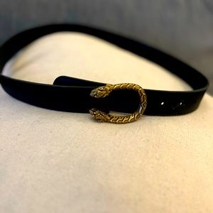 Gucci serpent black belt size 80